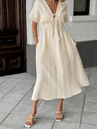 Emmeline Tie-Front Gauze Midi Dress