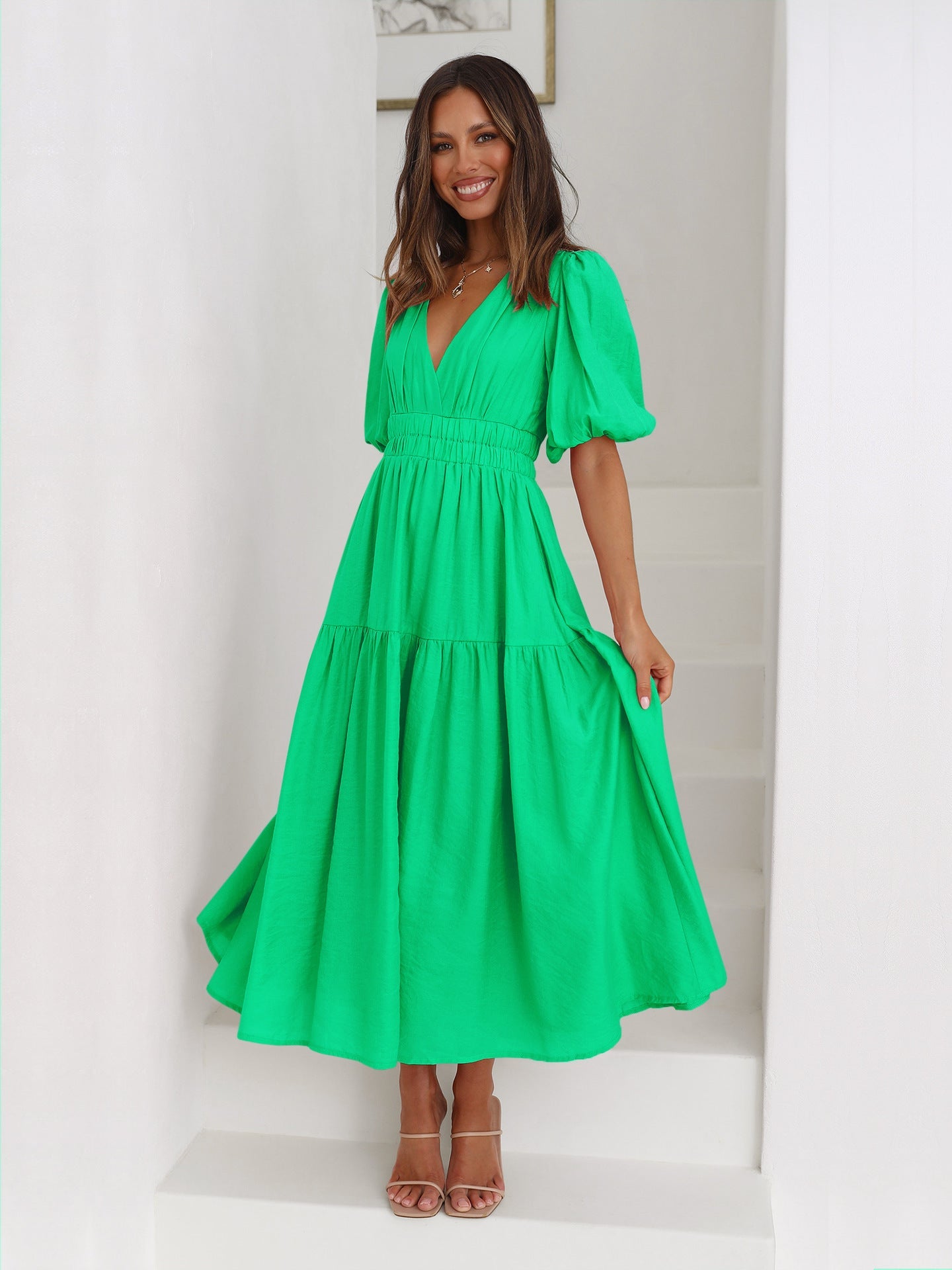 Lindfield Tiered Puff Sleeve Maxi Dress