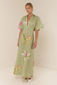 Margo & Main – linen floral collared maxi dress, front view, US women's sizes