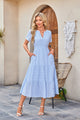 Spoleto Flutter Sleeve Tiered Midi Dress