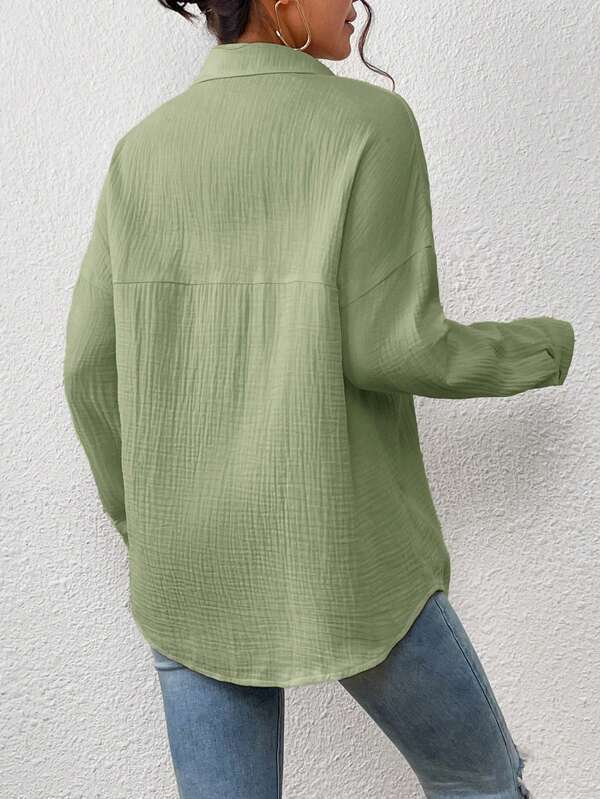 Margo & Main – lightweight cotton gauze button-up shirt, additional view 13, US women's sizes