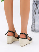 Margo & Main – rope-wrapped platform wedge sandals, full length view, US women's sizes