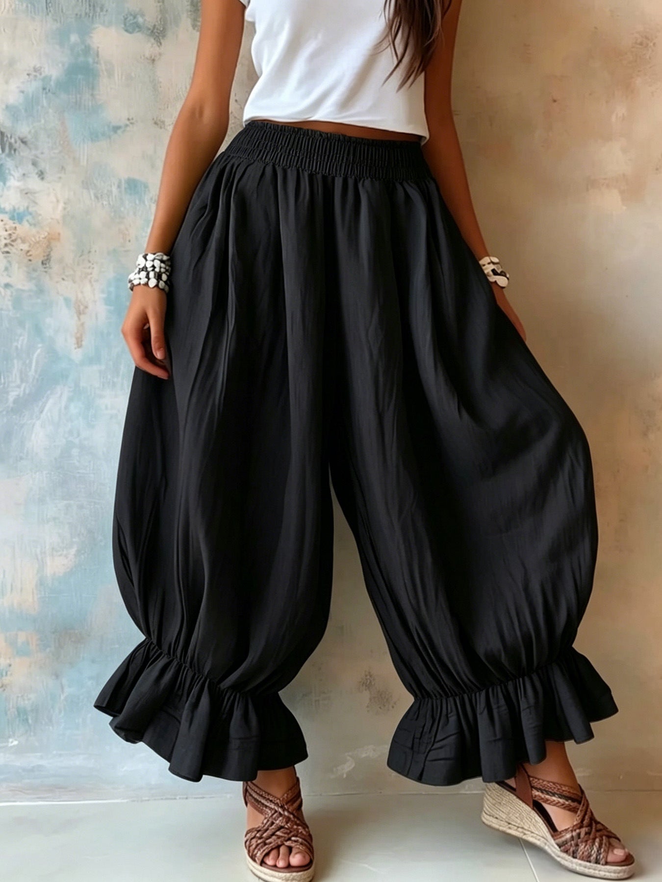 Valerie Ruffle Hem Balloon Pants