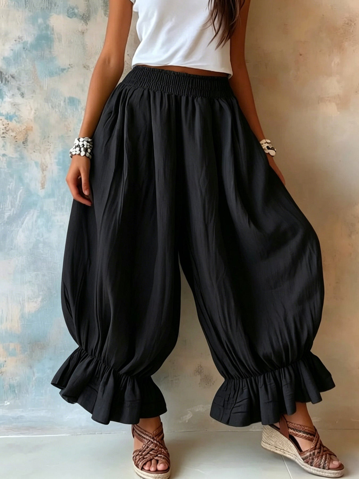 Valerie Ruffle Hem Balloon Pants
