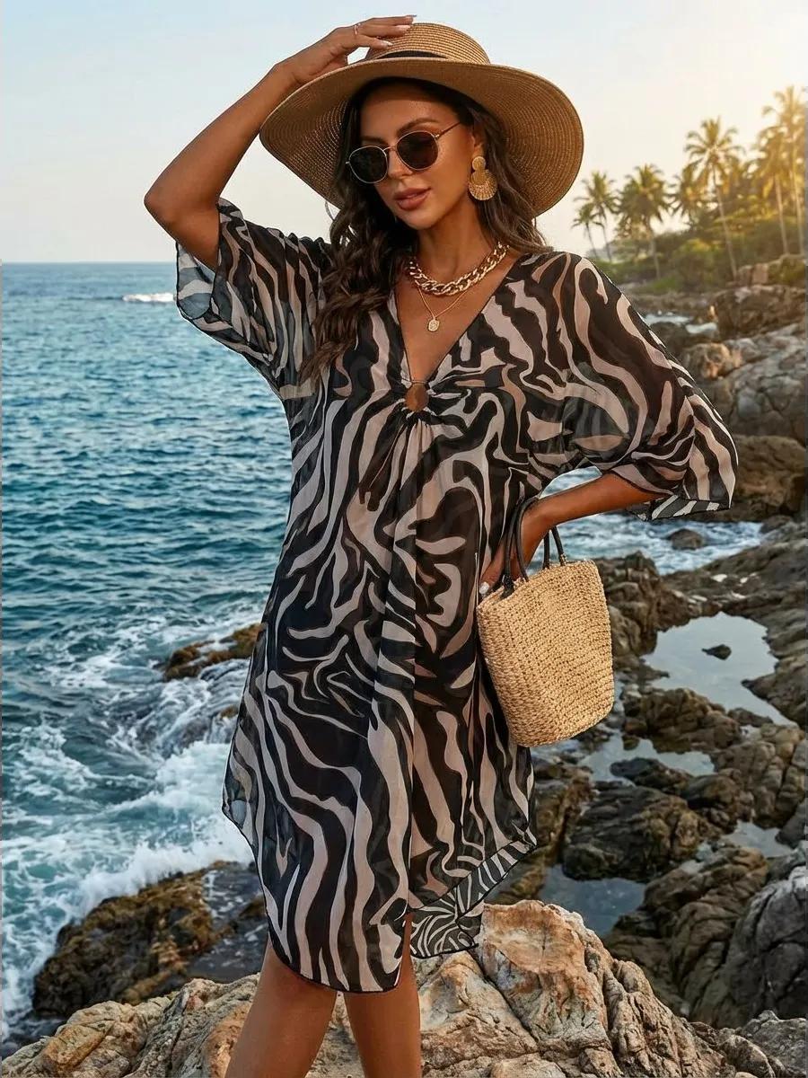Sybil Printed Beach Cover-Up Dress