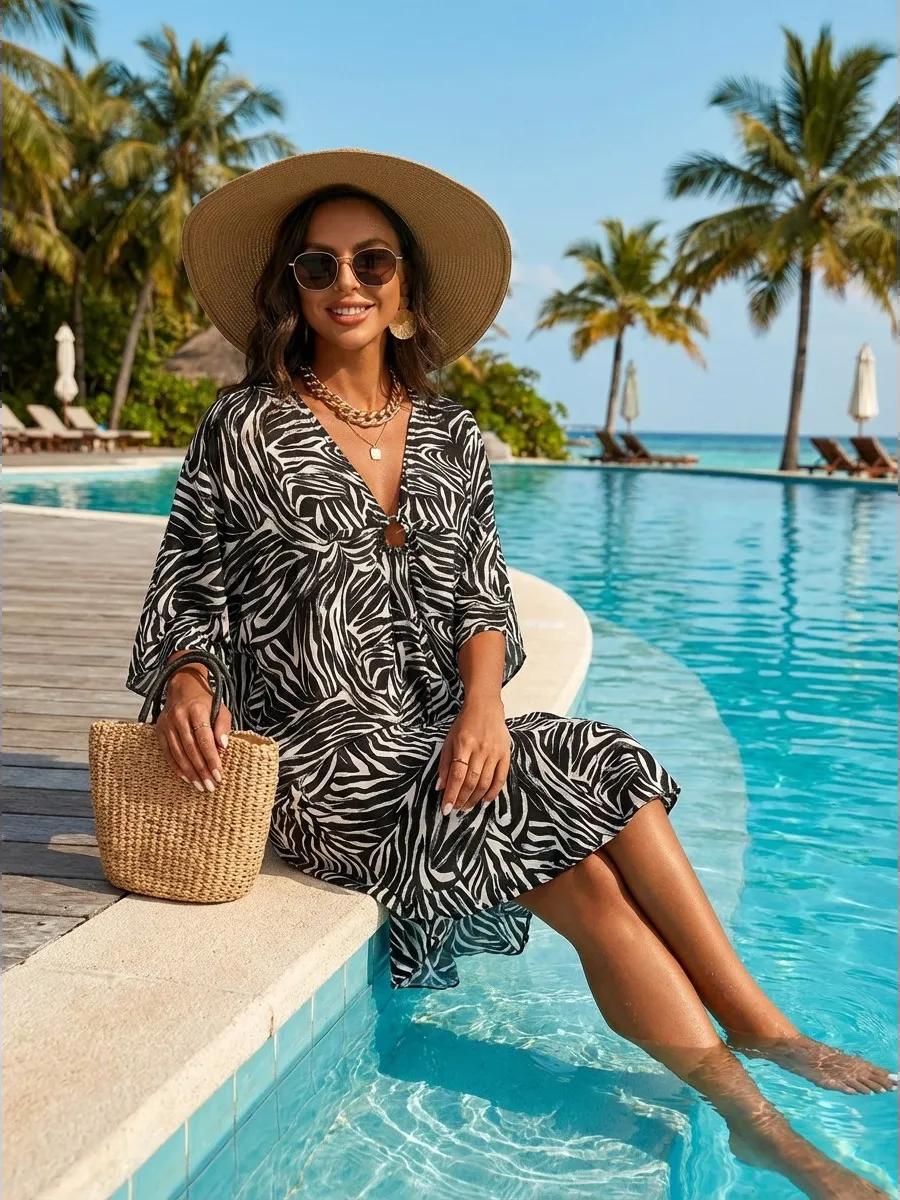 Sybil Printed Beach Cover-Up Dress