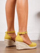 Margo & Main – closed-toe espadrille wedge sandals, full length view, US women's sizes