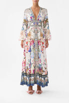 Margo & Main – floral chiffon puff sleeve maxi dress, additional view 11, US women's sizes