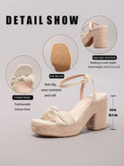Margo & Main – Knotted Bow Espadrille Wedge Sandals, additional view 18, US women's sizes