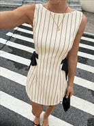 Josephina Striped Bow Mini Dress