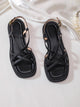 Margo & Main – strappy block heel sandals, fabric detail, US women's sizes