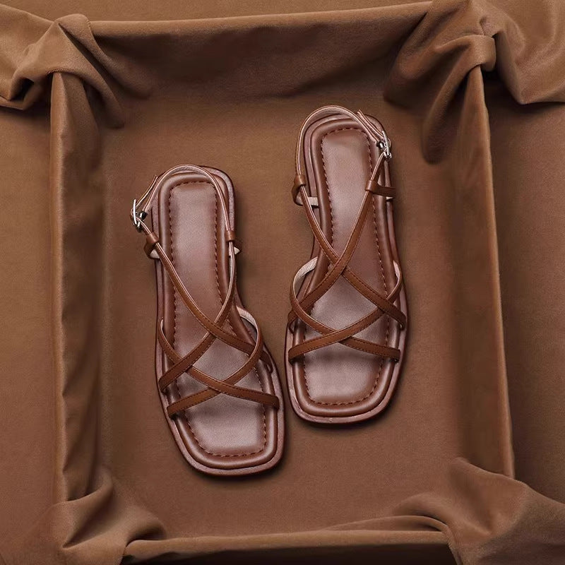 Margo & Main – strappy block heel sandals, side view, US women's sizes