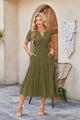Spoleto Flutter Sleeve Tiered Midi Dress
