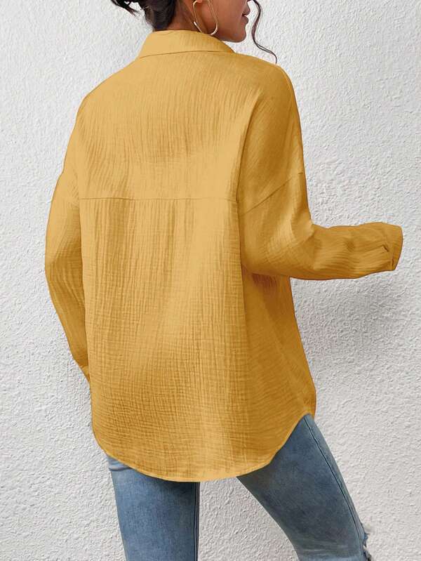 Margo & Main – lightweight cotton gauze button-up shirt, additional view 16, US women's sizes