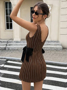 Josephina Striped Bow Mini Dress