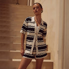 Meredith Crochet Stripe Two Piece Set
