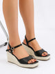 Margo & Main – rope-wrapped platform wedge sandals, close-up view, US women's sizes
