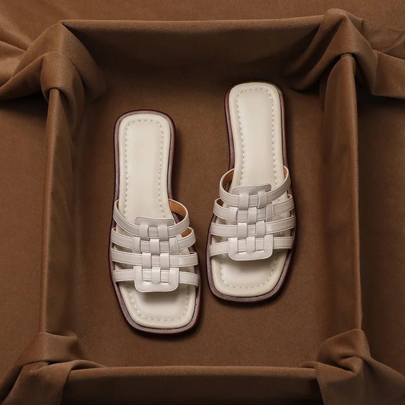 Caroline Italian Woven Slides Sandals