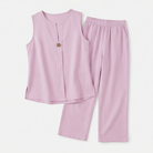Margo & Main – Lunavia soft pink sleeveless top and wide-leg pants flat lay, US women's sizes