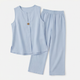 Margo & Main – Lunavia sky blue sleeveless top and wide-leg pants flat lay, US women's sizes