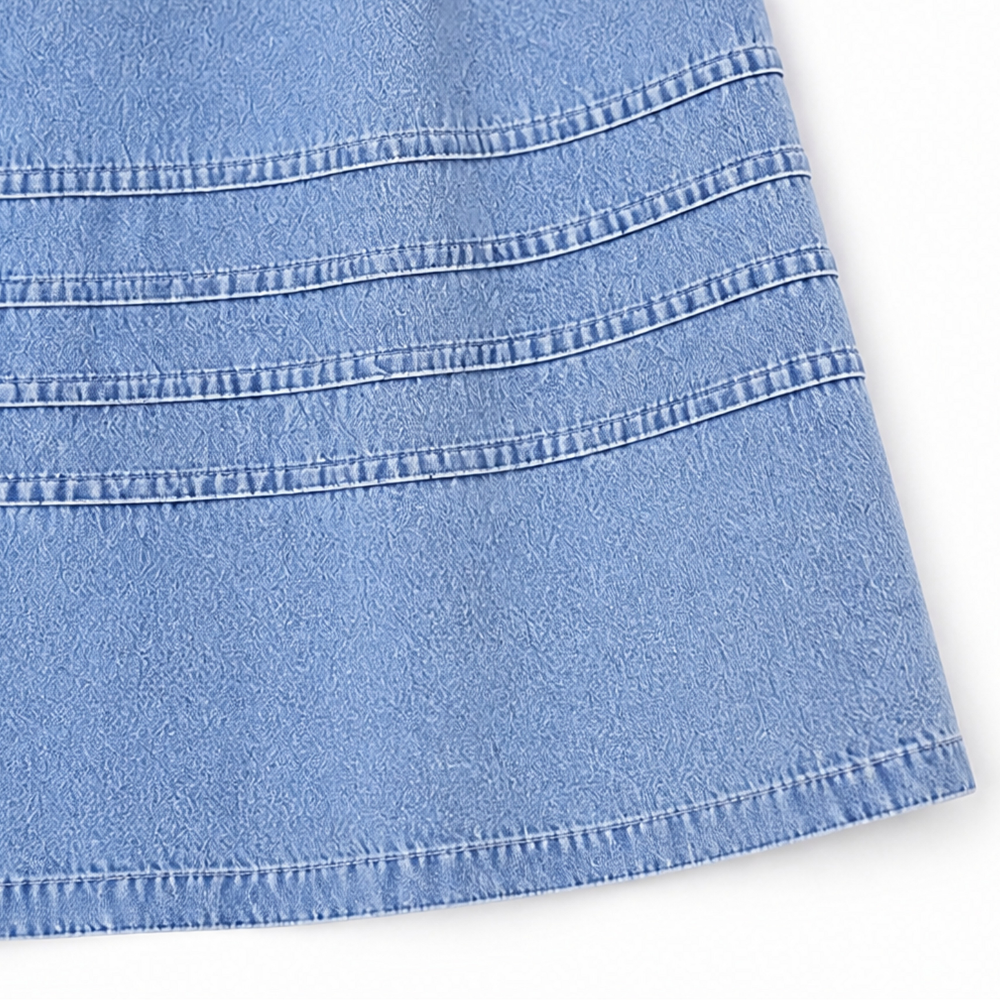 Margo & Main – Delphine Light Blue chambray denim midi dress, pintuck hem detail, US women’s sizes