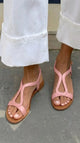 Livia Metallic T-Strap Sandals