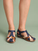 Melba Lane - navy closed toe cutout sandals with adjustable strap, side view, AU women's sizes