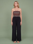 Melba Lane - green strapless wide leg jumpsuit, full length studio view, AU women's sizes
