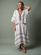 Melba Lane - sky blue wide sleeve resort maxi dress, full length view, AU women's sizes