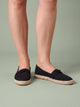 Melba Lane - black woven slip on espadrille flats, front studio view, AU women's sizes