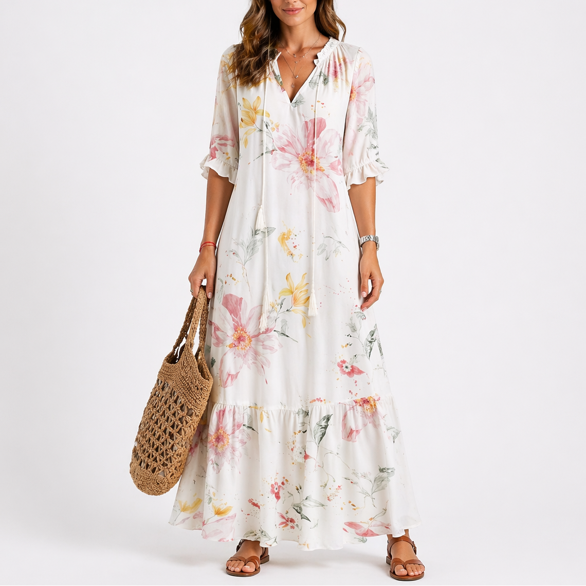 Evelyne Summer Flowy Maxi Dress
