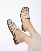 Caroline Italian Woven Slides Sandals