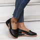 Melba Lane - black cutout slip on shoes with elastic panel, worn view, AU women's sizes