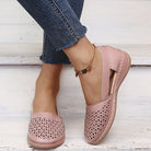 Melba Lane - rose gold perforated slip on shoes, worn with cropped jeans, AU women's sizes