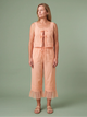 Melba Lane - orange lace trim two piece set with wide leg pants, full length, AU women's sizes