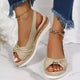 Melba Lane - beige bow espadrille wedge sandals, worn front pair view, AU women's sizes