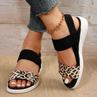 Melba Lane - leopard print stretch strap platform sandals, front view, AU women's sizes