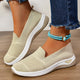 Melba Lane - beige knit slip on walking shoes worn with cropped denim, AU women's sizes
