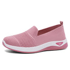 Melba Lane - pink knit slip on walking shoes, single shoe from the side, AU women's sizes