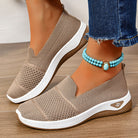 Melba Lane - brown knit slip on walking shoes worn with cropped denim, AU women's sizes