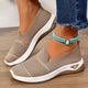 Melba Lane - brown knit slip on walking shoes worn with cropped denim, AU women's sizes