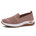 Melba Lane - brown knit slip on walking shoes, single shoe from the side, AU women's sizes