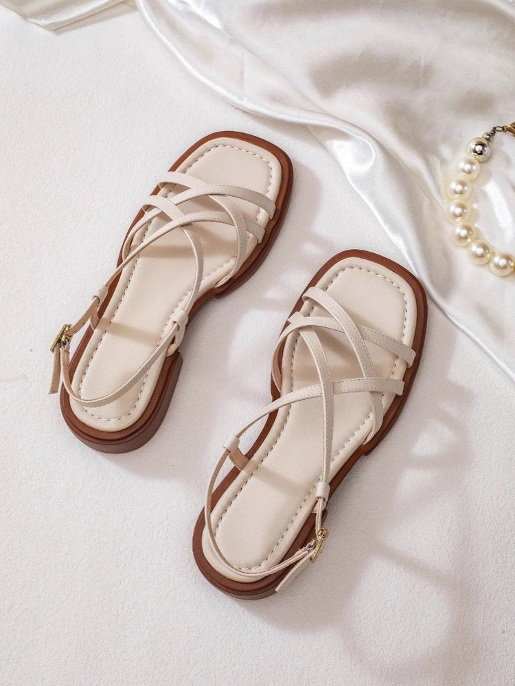 Melba Lane - white strappy block heel sandals on soft fabric, top down view, AU women's sizes