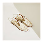 Melba Lane - cream woven slingback flats, pair with the buckle showing, AU women's sizes