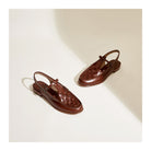 Melba Lane - brown woven slingback flats, pair angled on a pale backdrop, AU women's sizes
